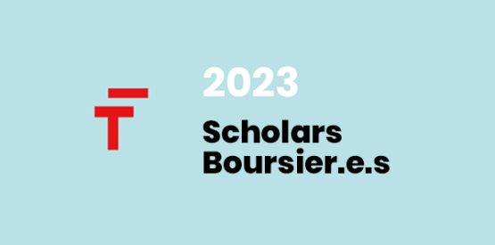 2023 Scholars Boursier.e.s text in blue background